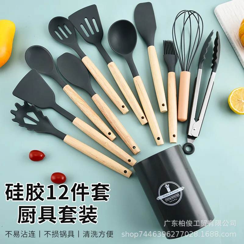 Silicone 12 Piece Kitchenware Set Non-Stick Pan High Temperature Resistant Antibacterial Durable Kitchen Cooking Tools Set
Silicone 12 Piece Kitchenware Set Non-Stick Pan High Temperature Resistant Antibacterial Durable Kitchen Cooking Tools Set