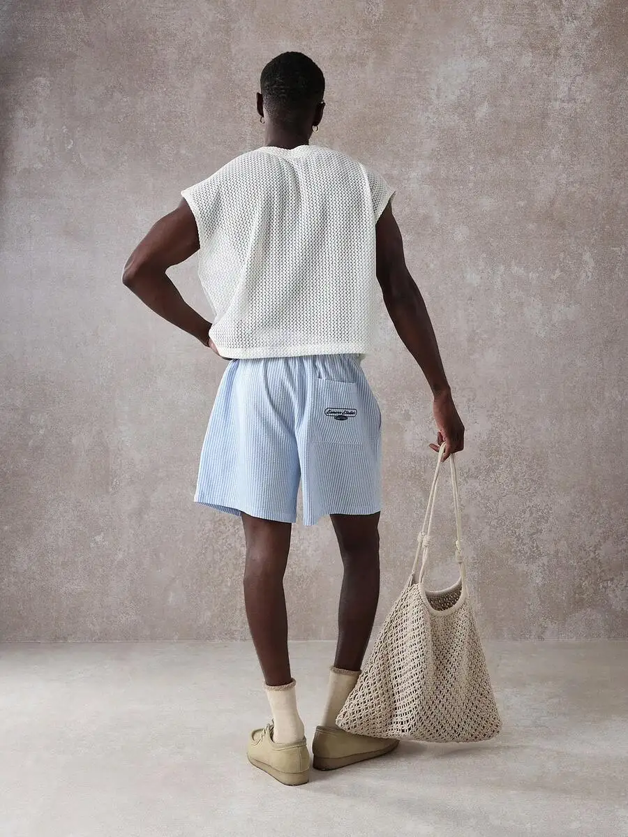 Lightweight Breathable Blue Stripe Drawstring Shorts Casual Beach Resort Loungewear Relaxed Fit
Lightweight Breathable Blue Stripe Drawstring Shorts Casual Beach Resort Loungewear Relaxed Fit