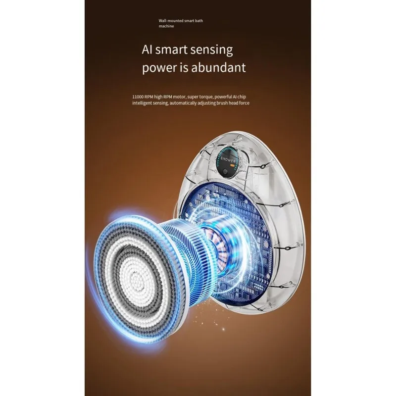 Electric Rotating Bath Brush With 4 Speed Settings-Wall-Mounted Automatic Bathing Machine For Full Body Wash Cleaning
Electric Rotating Bath Brush With 4 Speed Settings-Wall-Mounted Automatic Bathing Machine For Full Body Wash Cleaning