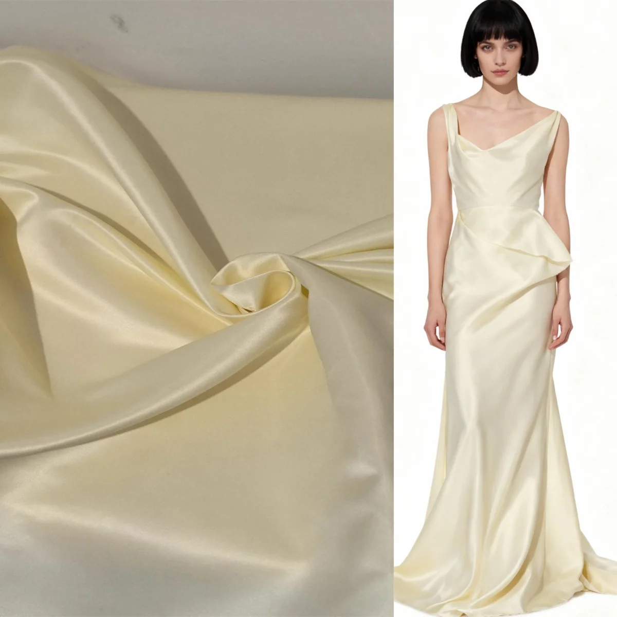 Beige stiff satin fabric sewing fashion dress DIY butterfly wedding decoration background party decoration designer materials
Beige stiff satin fabric sewing fashion dress DIY butterfly wedding decoration background party decoration designer materials