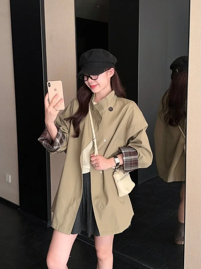 plus Size Plaid Patchwork Coat Loose Slimming Design Autumn New Style Korean Version Long Sleeve Cardigan for Pear Shaped Women
plus Size Plaid Patchwork Coat Loose Slimming Design Autumn New Style Korean Version Long Sleeve Cardigan for Pear Shaped Women