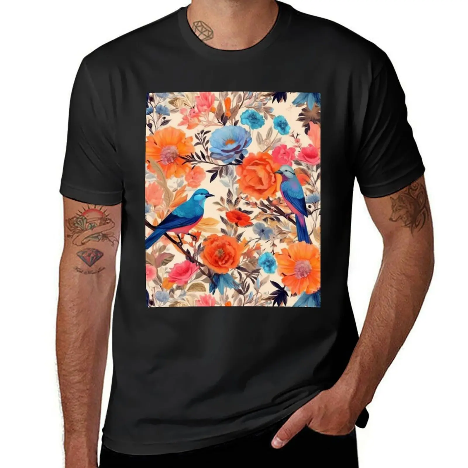 Birds Floral Textiles patterns T-Shirt sweat Blouse quick drying tees plain black t shirts men
Birds Floral Textiles patterns T-Shirt sweat Blouse quick drying tees plain black t shirts men