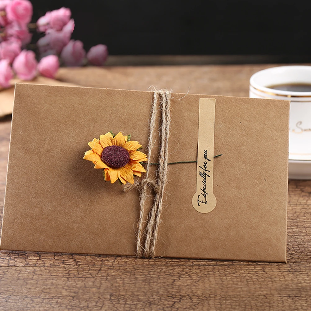 12pcs Sunflower Greeting Cards Eco Friendly Kraft Paper Birthday Party Invitation Christmas Anniversary Gifts
12pcs Sunflower Greeting Cards Eco Friendly Kraft Paper Birthday Party Invitation Christmas Anniversary Gifts
