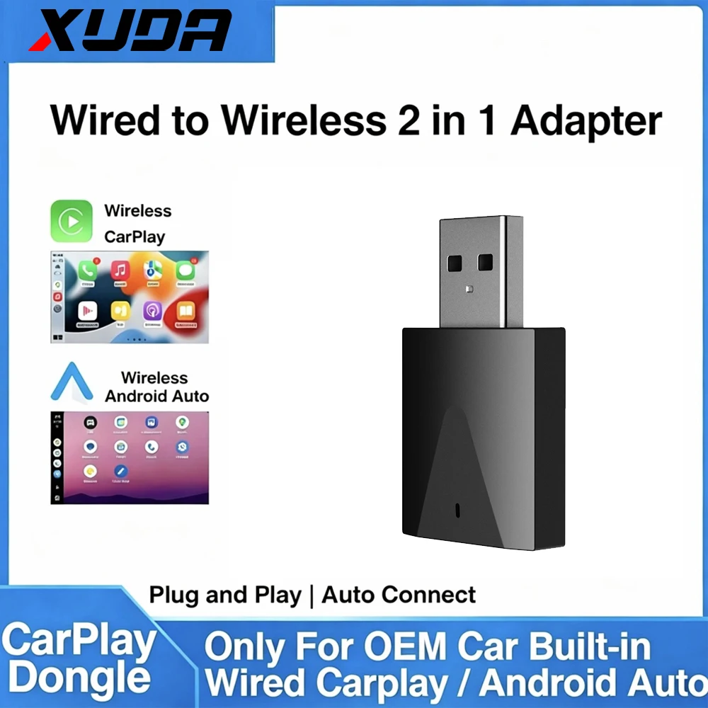 XUDA Wireless CarPlay android auto adapter for factory wired car, wireless CarPlay & Android auto 2 in 1
XUDA Wireless CarPlay android auto adapter for factory wired car, wireless CarPlay & Android auto 2 in 1