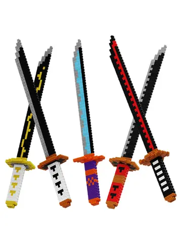 480Pcs Samurai Sword Building Blocks Ninja Blade Katana Japanese Anime Butterfly Nichirin Knife Bricks Toys For Children Adult