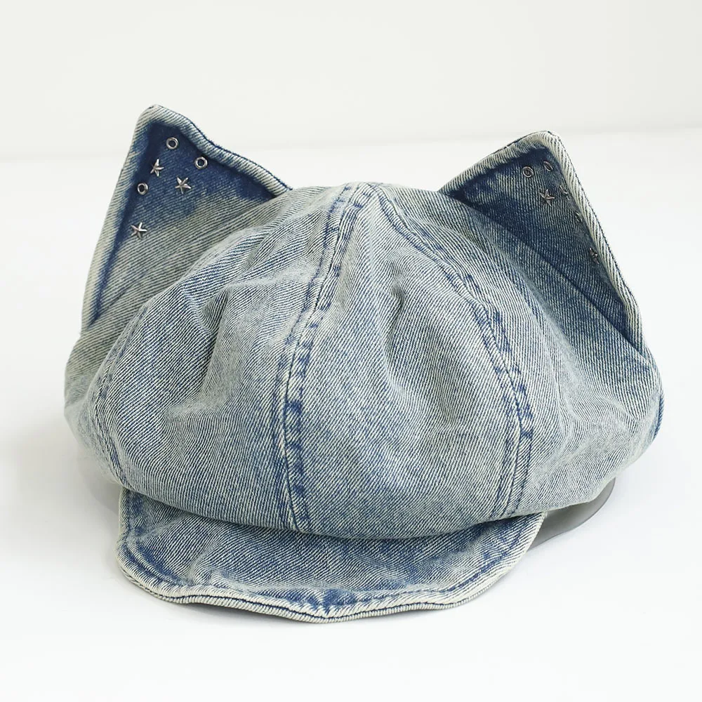 Baseball Cap Denim Women Cat Ear Design Curve Bill Fit Hat Sun Protection Accessory For Golf Holiday Running Sports Outdoor
Baseball Cap Denim Women Cat Ear Design Curve Bill Fit Hat Sun Protection Accessory For Golf Holiday Running Sports Outdoor