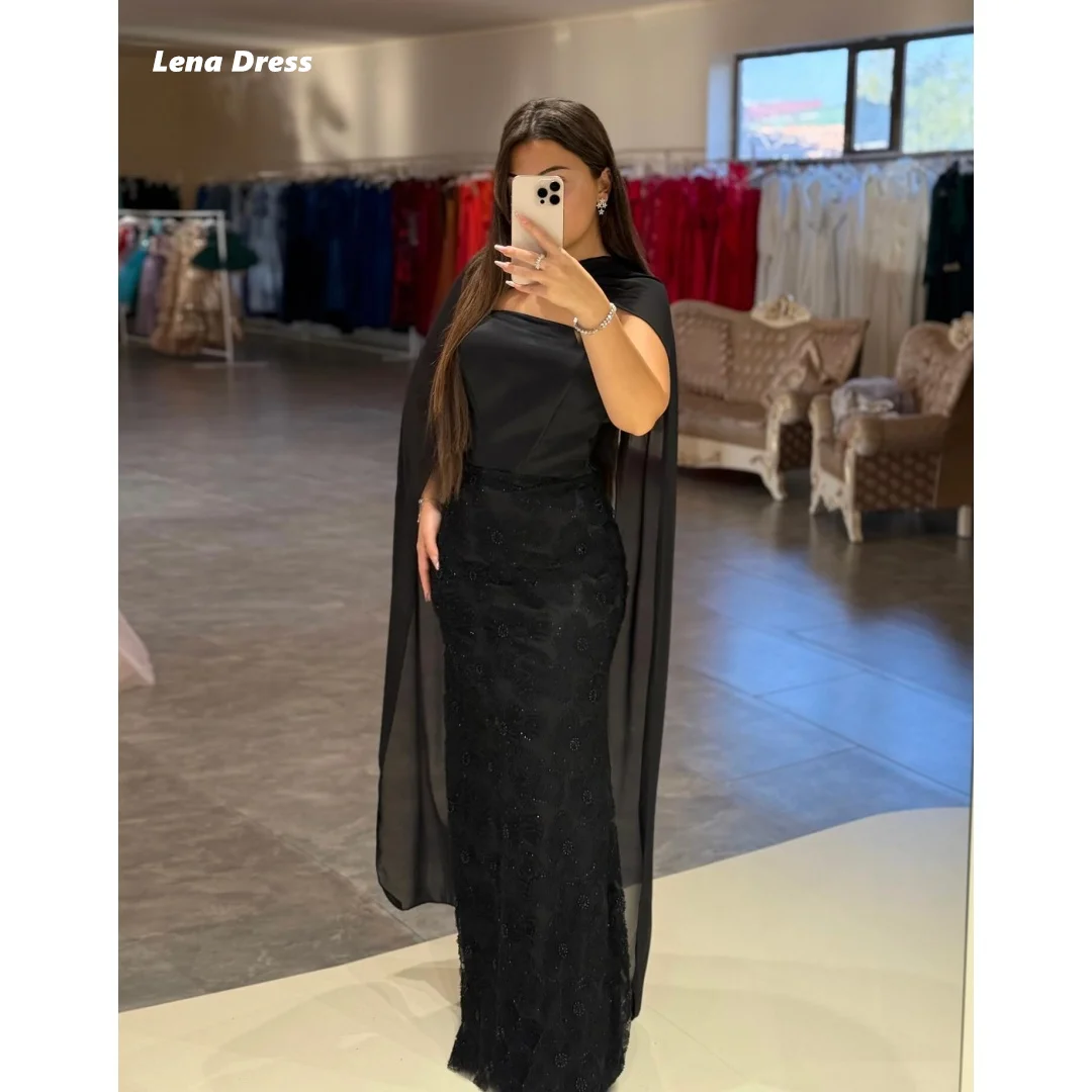 Lena Black Bespoke Occasion Dresses for Special Occasions Flowers Modest Prom Dress 2025 Shawl Customized Elegant Party Dresses
Lena Black Bespoke Occasion Dresses for Special Occasions Flowers Modest Prom Dress 2025 Shawl Customized Elegant Party Dresses