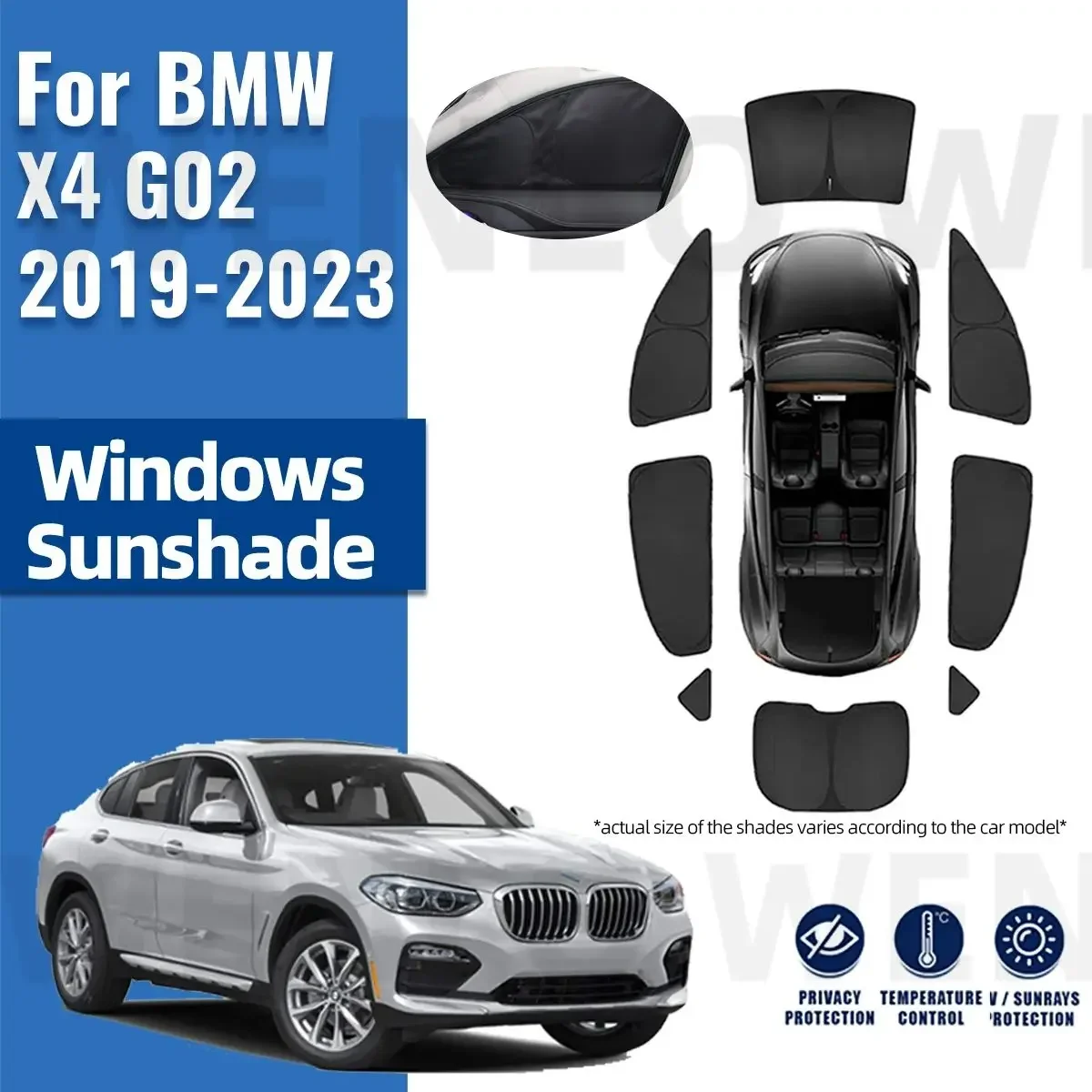 For BMW X4 G02 2019 2020 2021 2022 2023 Full Cover Car Sunshade Visor Front Rear Windshield Curtain Side Window Sun Shade
For BMW X4 G02 2019 2020 2021 2022 2023 Full Cover Car Sunshade Visor Front Rear Windshield Curtain Side Window Sun Shade