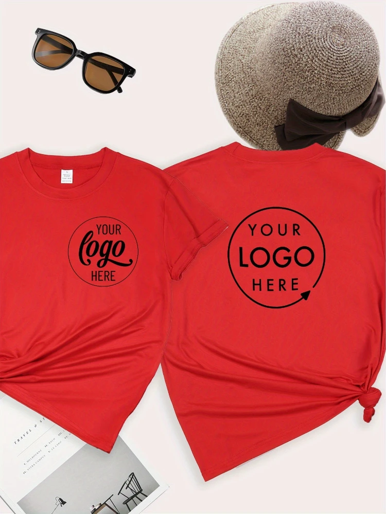 Customizable men's cotton short-sleeved T-shirt-personalized "Your logo is here" design.
Customizable men's cotton short-sleeved T-shirt-personalized "Your logo is here" design.