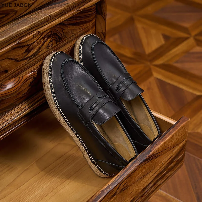 Black Genuine Leather Slip-On Loafers Men's Spring Fashionable Casual Shoes Comfortable Lightweight round Toe Party Wedding Flat
Black Genuine Leather Slip-On Loafers Men's Spring Fashionable Casual Shoes Comfortable Lightweight round Toe Party Wedding Flat