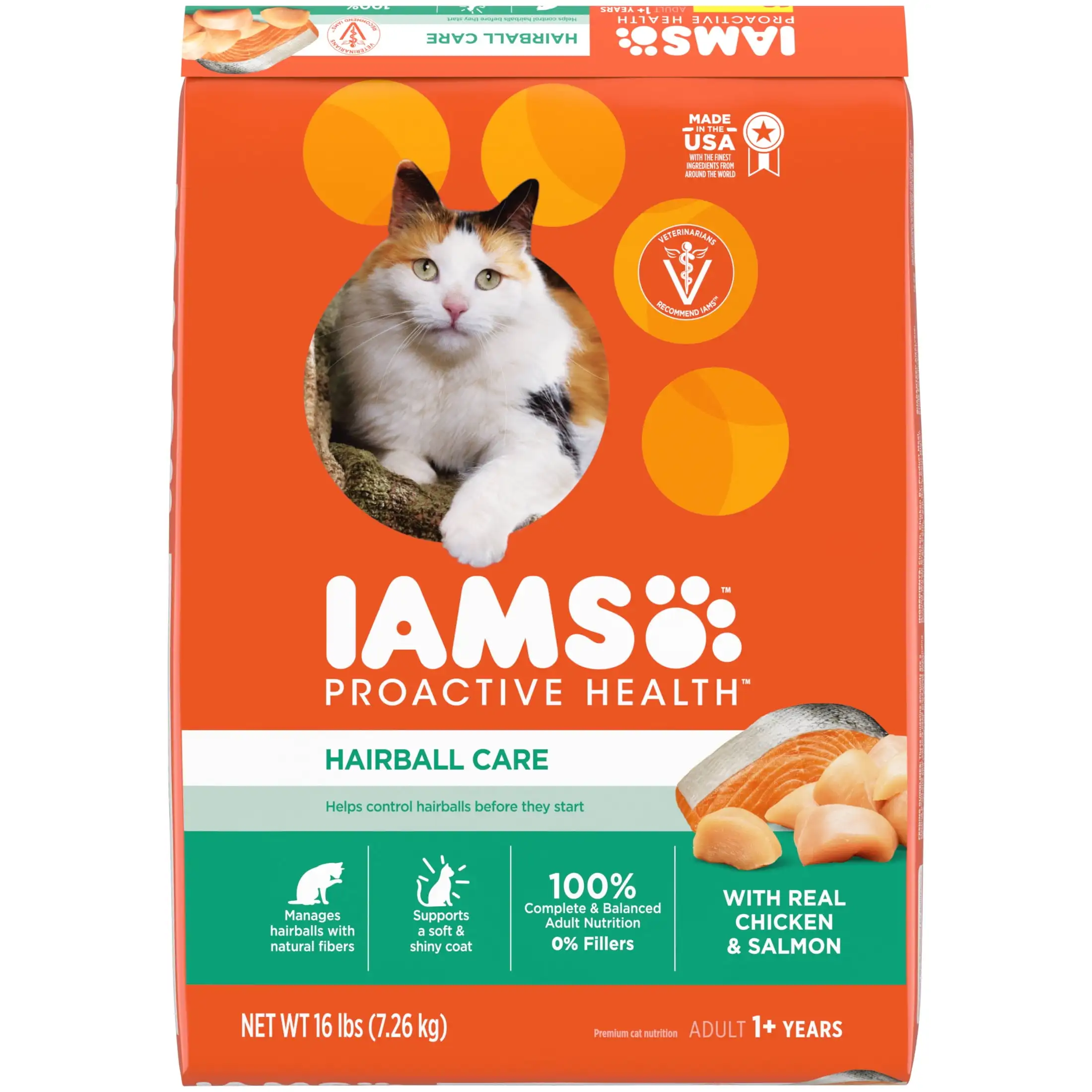 Iams, сухая корма для кошек с курицей и лососем, активное здоровье, сумка 16 фунтов
Iams, сухая корма для кошек с курицей и лососем, активное здоровье, сумка 16 фунтов