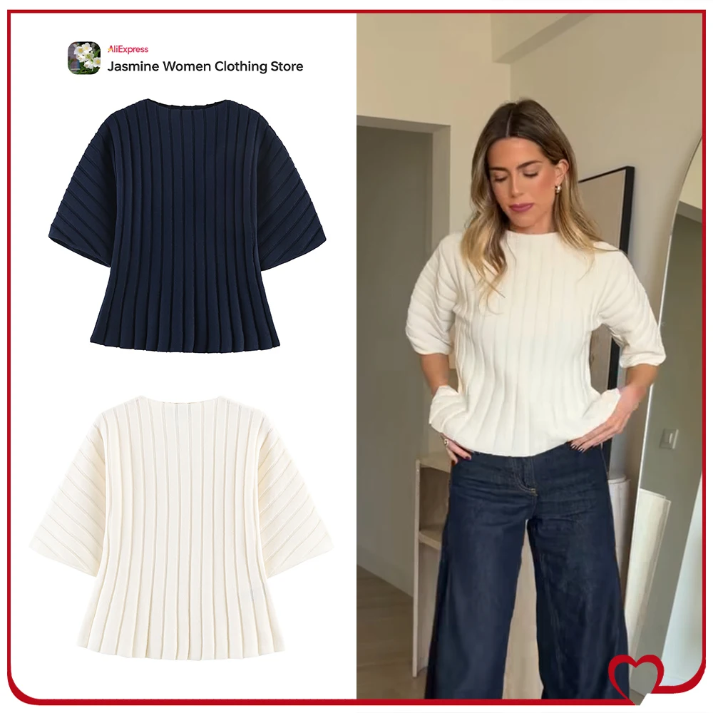 Spring & Autumn New in Round Neck Short Puff Sleeve Knitwears for Women Elegant Chic Pullovers Stylish Puff Sleeve Rib Knit Tops
Spring & Autumn New in Round Neck Short Puff Sleeve Knitwears for Women Elegant Chic Pullovers Stylish Puff Sleeve Rib Knit Tops