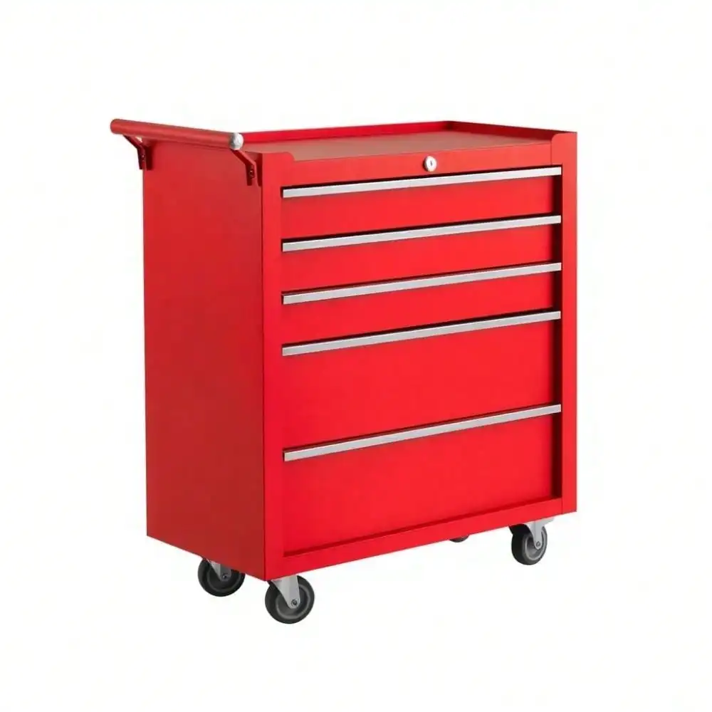 5-Drawer Rolling Tool Chest Organizer - Heavy-Duty Steel Mobile Cabinet With Lockable Wheels, Smooth-Glide Drawers, Protective Liners, Side Handle For Garage, Workshop, Warehouse
5-Drawer Rolling Tool Chest Organizer - Heavy-Duty Steel Mobile Cabinet With Lockable Wheels, Smooth-Glide Drawers, Protective Liners, Side Handle For Garage, Workshop, Warehouse