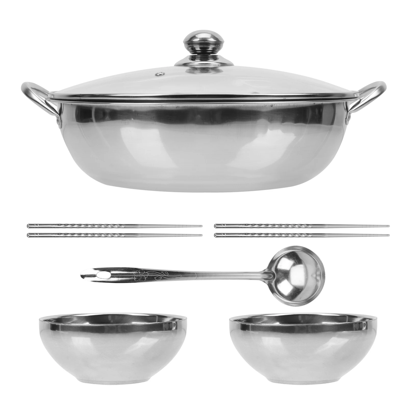 Double Flavor Hot Pot Stainless Steel Divider Pan Pots Casserole Multi-functional Cookware Suitable Gas Induction Stove
Double Flavor Hot Pot Stainless Steel Divider Pan Pots Casserole Multi-functional Cookware Suitable Gas Induction Stove
