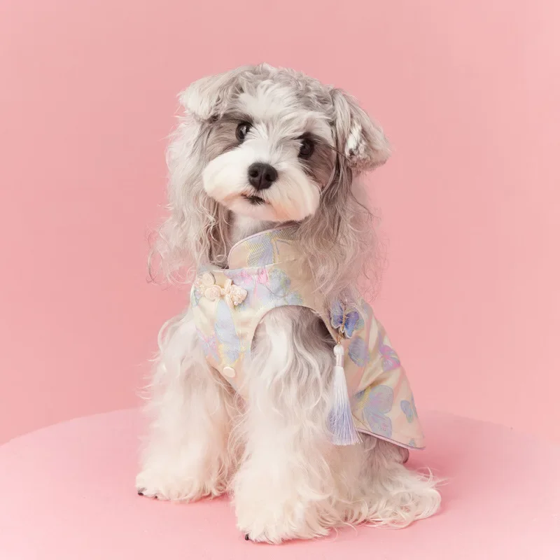 Pet Dog Clothes for Small Dogs Chinese Style Sleeveless Cheongsam Dress Teddy Schnauzer Bichon Pet Vest Puppy Clothing Costume
Pet Dog Clothes for Small Dogs Chinese Style Sleeveless Cheongsam Dress Teddy Schnauzer Bichon Pet Vest Puppy Clothing Costume