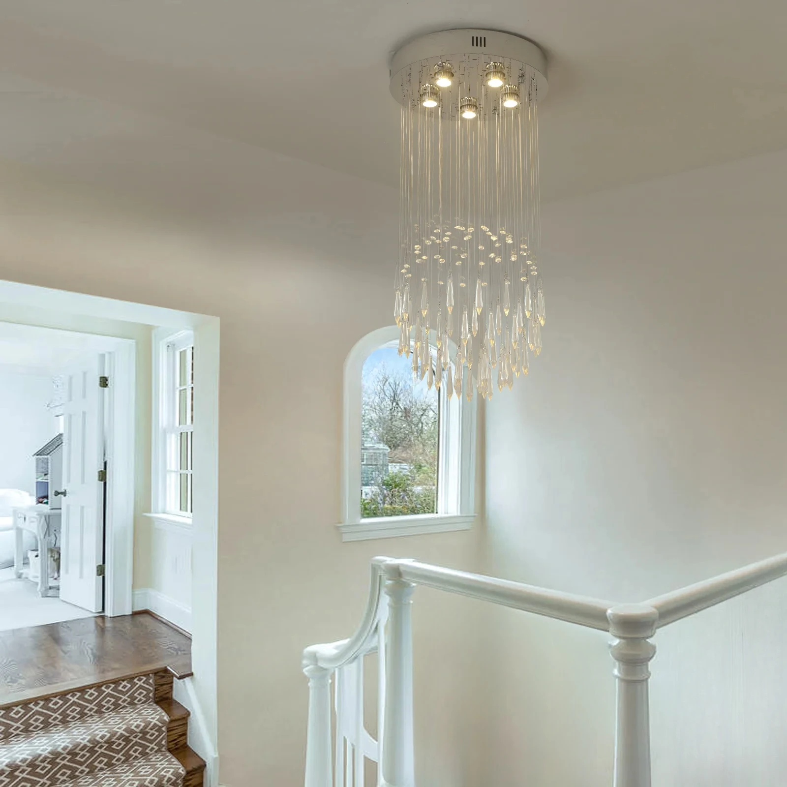 Crystal Led Pendant Lights Modern Staircase Chandelier Ceiling Lamps Living Dining Room Lustre Hanging Luminaire
Crystal Led Pendant Lights Modern Staircase Chandelier Ceiling Lamps Living Dining Room Lustre Hanging Luminaire