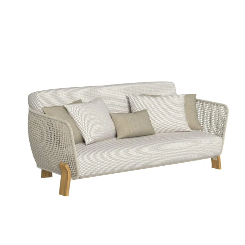 Outdoor sofa combination rope braided teak table and chair solid wood chair furniture
Outdoor sofa combination rope braided teak table and chair solid wood chair furniture