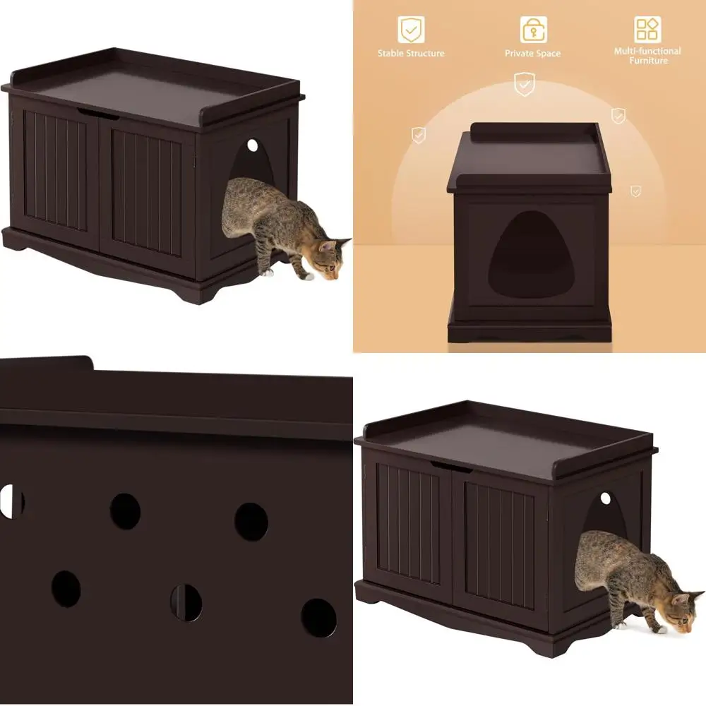 Элегантный деревянный корпус для кошачьего туалета, домашний шкаф для туалета для домашних животных, декоративный приставной столик для хранения, эспрессо
Элегантный деревянный корпус для кошачьего туалета, домашний шкаф для туалета для домашних животных, декоративный приставной столик для хранения, эспрессо
