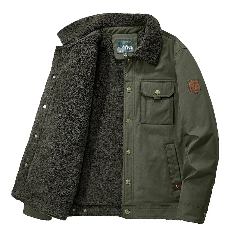 Hot Selling Plush Cotton Jacket Men's Casual Thickened Jacket with Lapel and Cotton Men's Clothing
Hot Selling Plush Cotton Jacket Men's Casual Thickened Jacket with Lapel and Cotton Men's Clothing