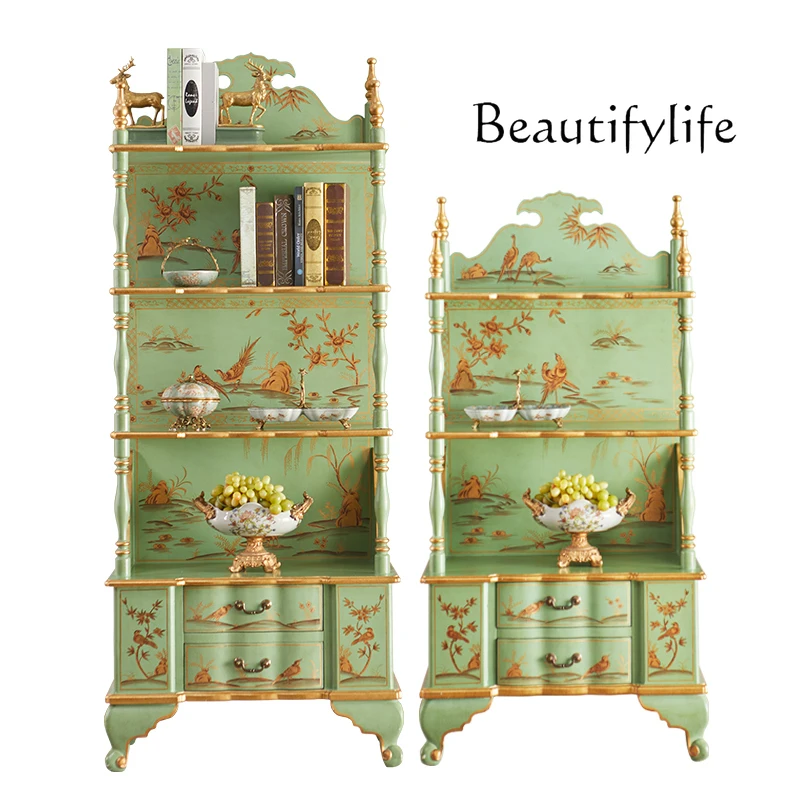 Bookshelf Solid wood hand-painted display cabinet Vintage storage shelf Classical luxury display shelf
Bookshelf Solid wood hand-painted display cabinet Vintage storage shelf Classical luxury display shelf