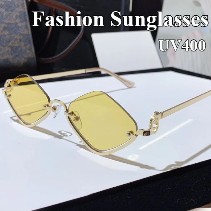 Women's Fashion UV400 Sunglasses Fashionable Metal Half Frame Diamond Glasses Outdoor UV Protection Travel Beach Sunglasses
Women's Fashion UV400 Sunglasses Fashionable Metal Half Frame Diamond Glasses Outdoor UV Protection Travel Beach Sunglasses