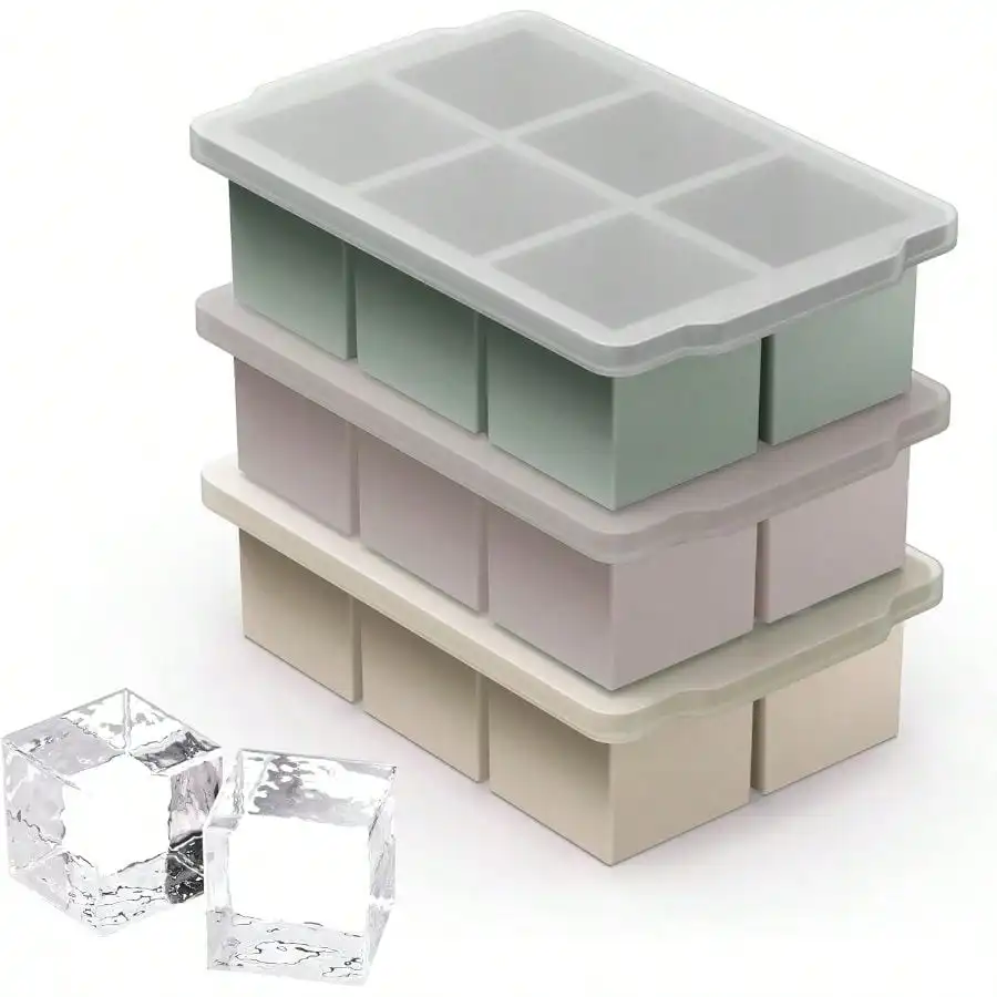 3 Pack Large Large Square Silicone Ice Cube Trays With Stackable Lids – Leakproof Reusable Ice Mold Set For Whiskey, Cocktails,
3 Pack Large Large Square Silicone Ice Cube Trays With Stackable Lids – Leakproof Reusable Ice Mold Set For Whiskey, Cocktails,