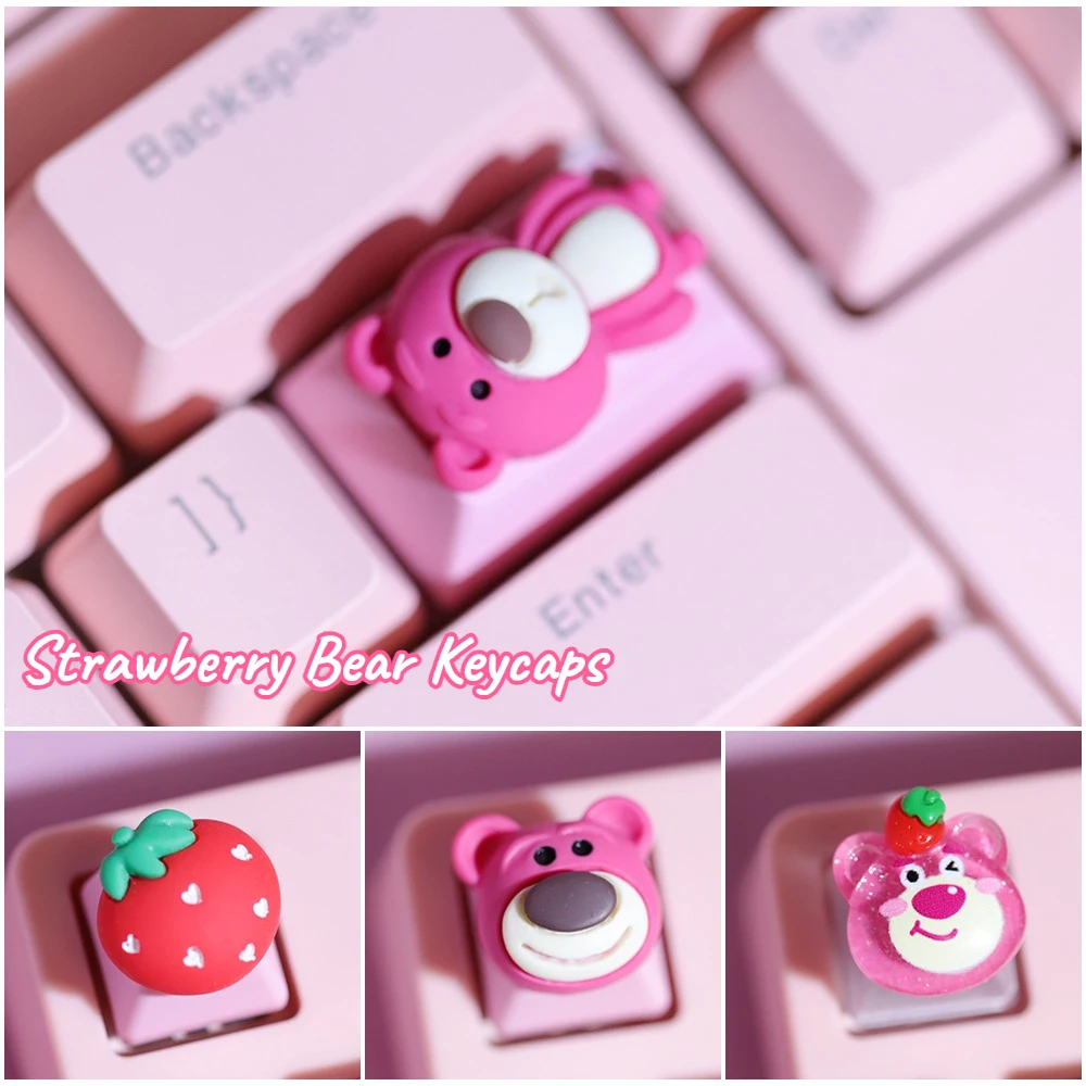 1pc Cute Pink Strawberry Bear Keycaps ESC Custom DIY Handmade Key Caps for Mechanical Keyboard Gamer Accessories Gifts
1pc Cute Pink Strawberry Bear Keycaps ESC Custom DIY Handmade Key Caps for Mechanical Keyboard Gamer Accessories Gifts