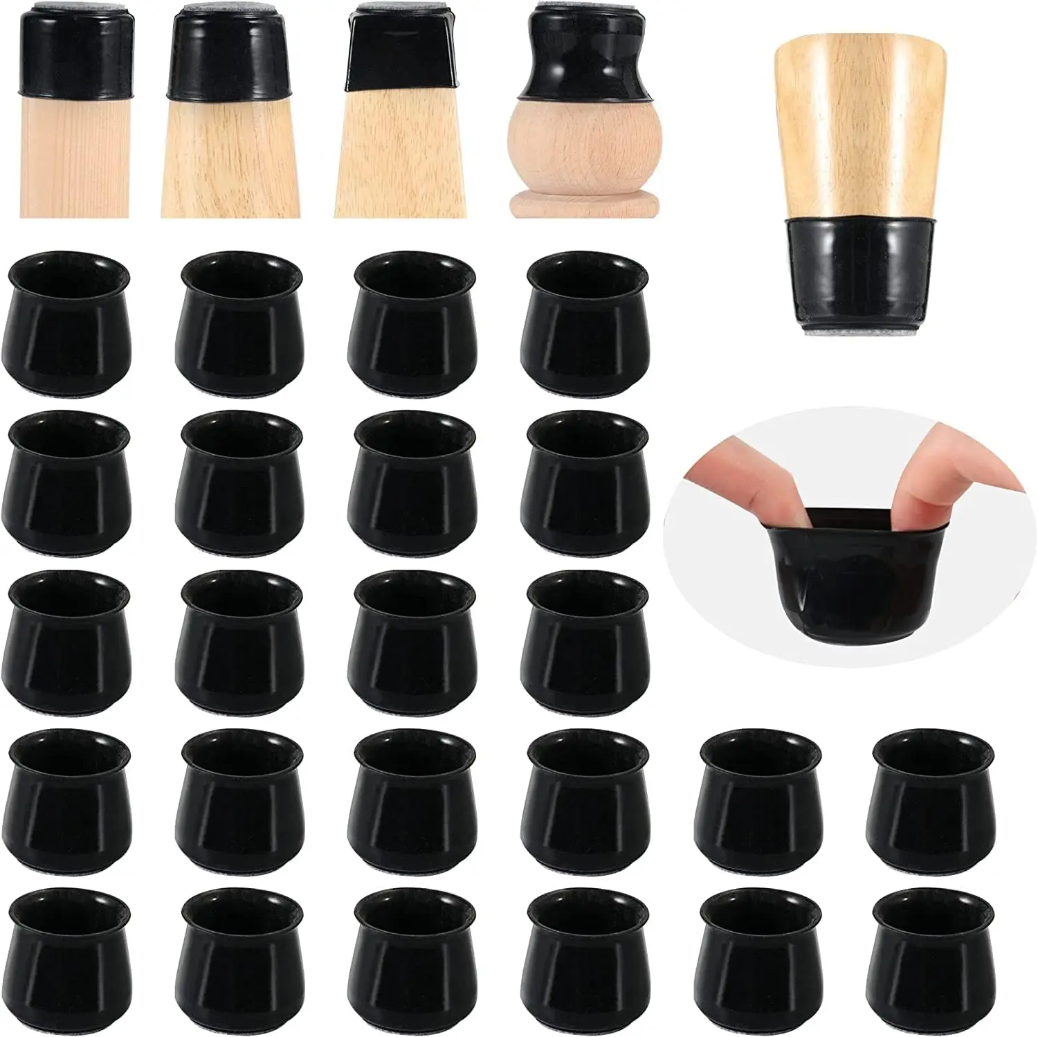 24 PCS Chair Leg Caps with Felt Pad, Silicone Stretch Fit Covers for Round & Square Furniture Legs, Floor Protectors for
24 PCS Chair Leg Caps with Felt Pad, Silicone Stretch Fit Covers for Round & Square Furniture Legs, Floor Protectors for