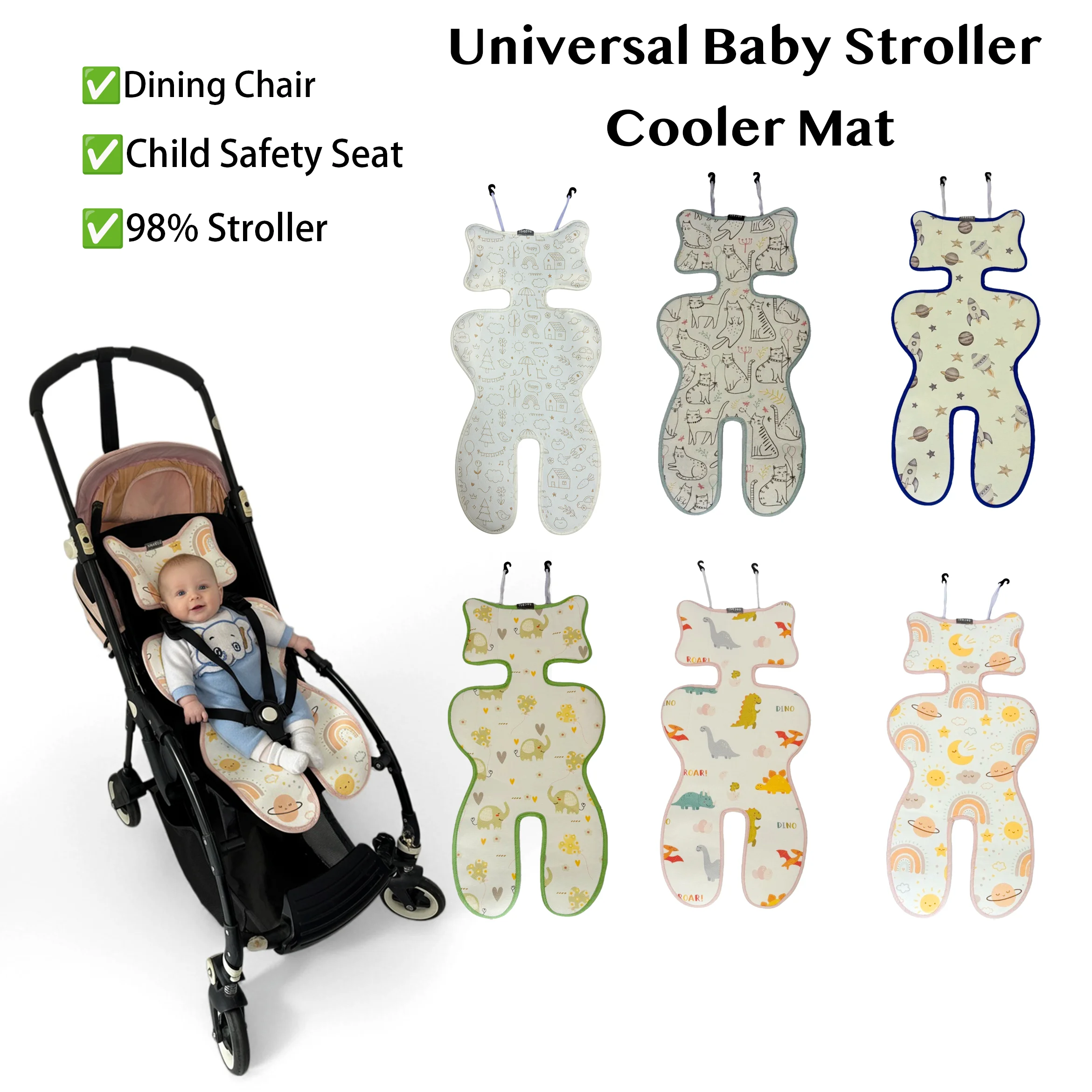 Universal Baby Stroller Cooler Mat,Summer Cooling Seat Liner,Multifunctional Suitable for Baby Dining Chair,Child Safety Seat
Universal Baby Stroller Cooler Mat,Summer Cooling Seat Liner,Multifunctional Suitable for Baby Dining Chair,Child Safety Seat