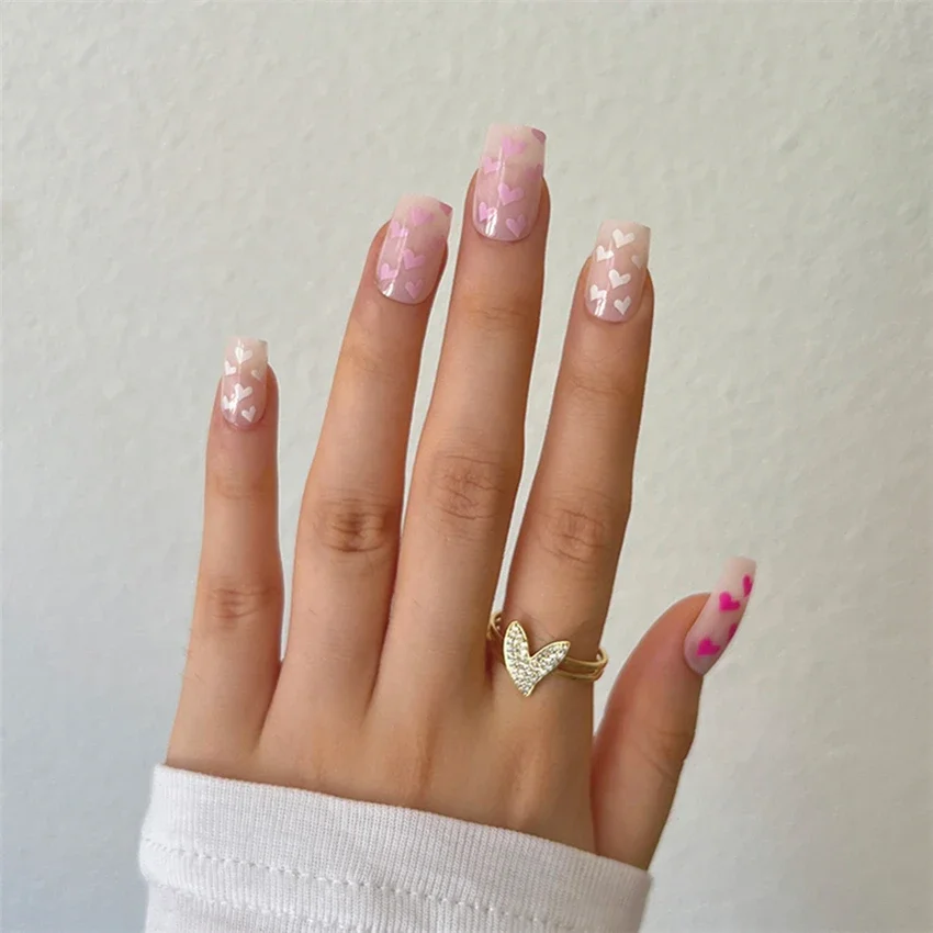 24Pcs/Set French Wearing False Nails White Pink Purple Love Removable Press on Nail Full Coverage Stick Acrylic Fake Nails Art
24Pcs/Set French Wearing False Nails White Pink Purple Love Removable Press on Nail Full Coverage Stick Acrylic Fake Nails Art