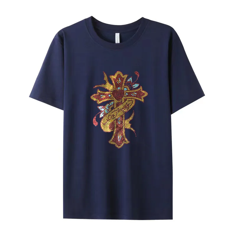 New men's short sleeve cartoon cotton casual T-shirt Comfortable high quality diamond T-shirt
New men's short sleeve cartoon cotton casual T-shirt Comfortable high quality diamond T-shirt
