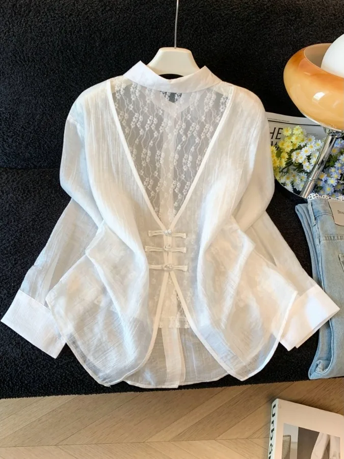 New Chinese Style Unique Beautiful Sun Protection Lace Backless Thin Women's Shirt Summer Outdoor Collar Long Sleeve Out...
New Chinese Style Unique Beautiful Sun Protection Lace Backless Thin Women's Shirt Summer Outdoor Collar Long Sleeve Out...