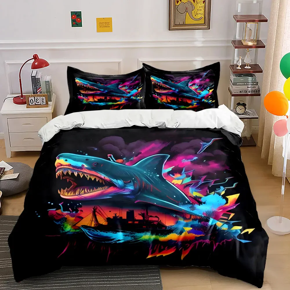 "Shark Themed Art Decor Set" Multiple sizes kid's and adults' bedroom Exquisite 3PC bedding set, gift
"Shark Themed Art Decor Set" Multiple sizes kid's and adults' bedroom Exquisite 3PC bedding set, gift