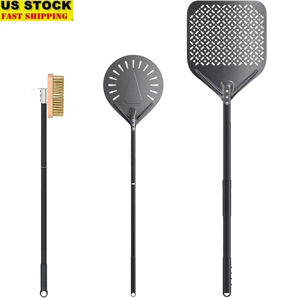 3 Piece Pizza Oven Kit Turning Peel 9 Inch 12"x14" Aluminum Perforated Pizza Peel Commercial Oven Brush Accessoires Home
3 Piece Pizza Oven Kit Turning Peel 9 Inch 12"x14" Aluminum Perforated Pizza Peel Commercial Oven Brush Accessoires Home