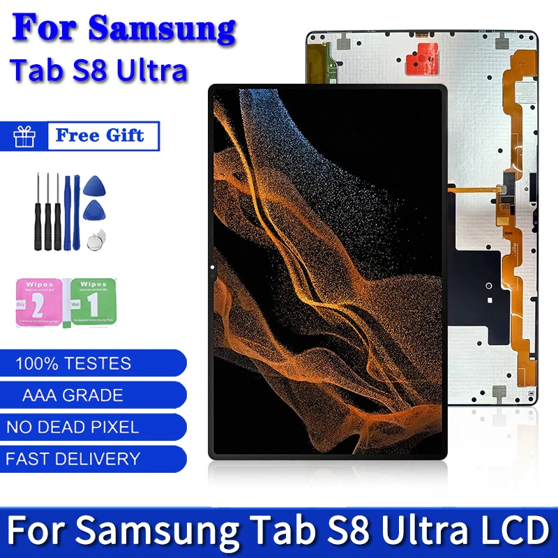 14.6'' AMOLED 120Hz For Samsung Tab S8 Ultra X900 X906, X906B, X906U,X906N LCD Display Touch Screen Digitizer Assembly
14.6'' AMOLED 120Hz For Samsung Tab S8 Ultra X900 X906, X906B, X906U,X906N LCD Display Touch Screen Digitizer Assembly