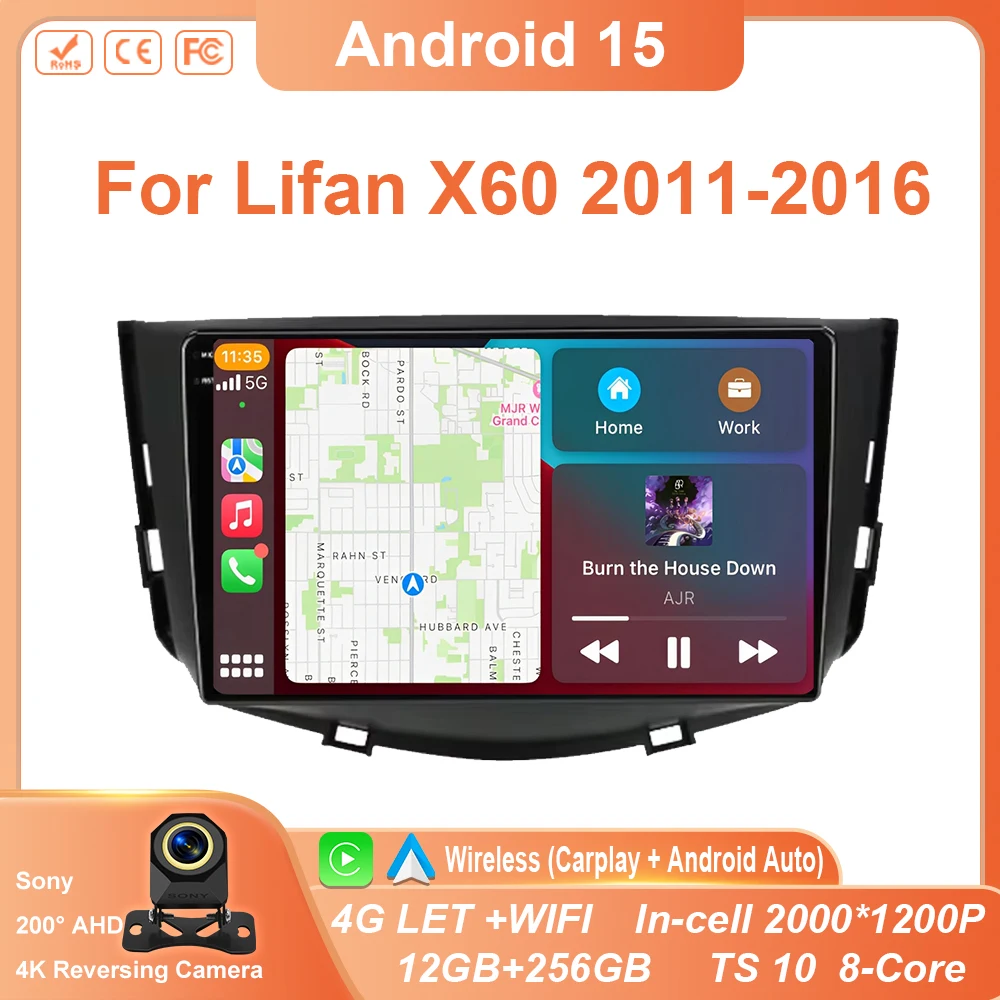 Android 14 4G NET+WiFi DSP Car Radio Multimedia Video Player For Lifan X60 2011-2016 Navigation GPS Carplay QLED BT No 2DIN DIN
Android 14 4G NET+WiFi DSP Car Radio Multimedia Video Player For Lifan X60 2011-2016 Navigation GPS Carplay QLED BT No 2DIN DIN