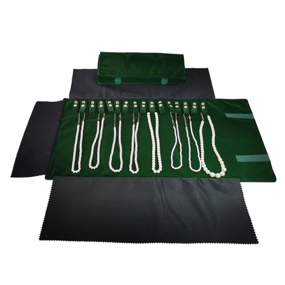 Velvet Jewelry Roll Organizer for Necklaces 55cm x 29cm Metal Snap & Velcro Closure - Ideal for Travel and Storage (Green)
Velvet Jewelry Roll Organizer for Necklaces 55cm x 29cm Metal Snap & Velcro Closure - Ideal for Travel and Storage (Green)