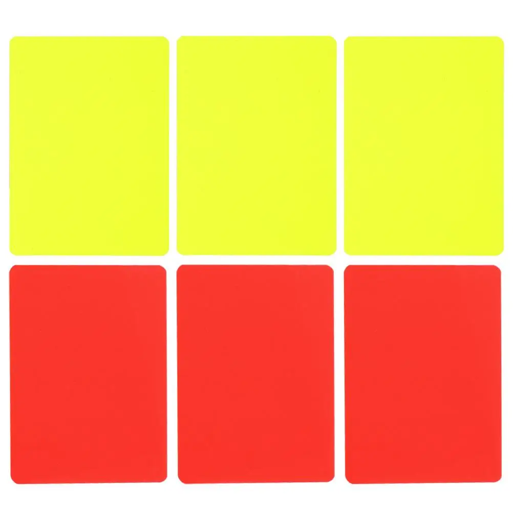 6pcs Red Yellow Cards Durable PVC Material Standard Size Suitable Sports Events Training Team Soccer Referee Kit
6pcs Red Yellow Cards Durable PVC Material Standard Size Suitable Sports Events Training Team Soccer Referee Kit
