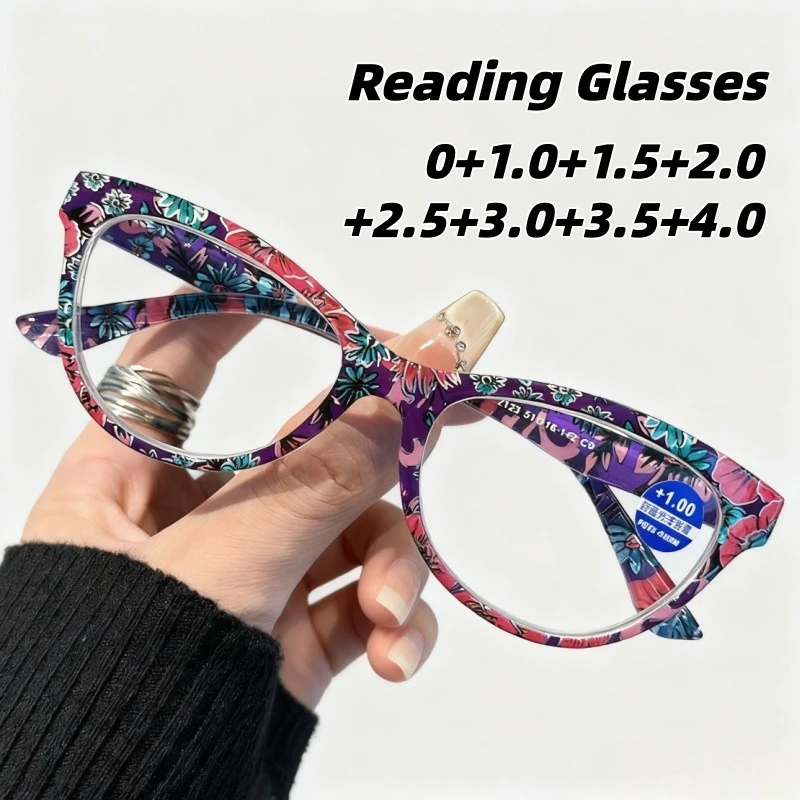 Women's INS Style Fashion Cat-Eye Presbyopia Glasses Classic Floral-Print Frame Anti Blue Light Reading Glasse Diopter 0 To +4.0
Women's INS Style Fashion Cat-Eye Presbyopia Glasses Classic Floral-Print Frame Anti Blue Light Reading Glasse Diopter 0 To +4.0