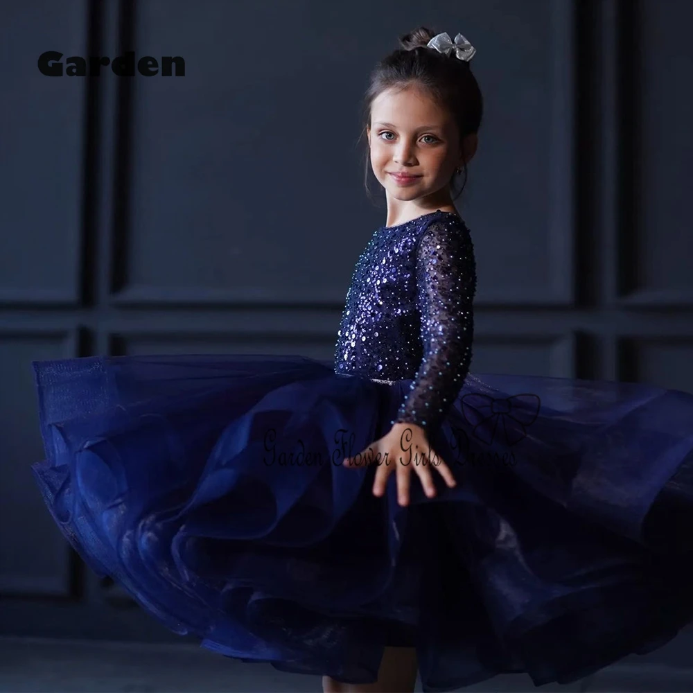 Navy Blue Flower Girls Dresses for Princess 2025 New Knee Length Beading Scoop Christmas Dresses with Soft Tulle 2025 فستان عيد
Navy Blue Flower Girls Dresses for Princess 2025 New Knee Length Beading Scoop Christmas Dresses with Soft Tulle 2025 فستان عيد