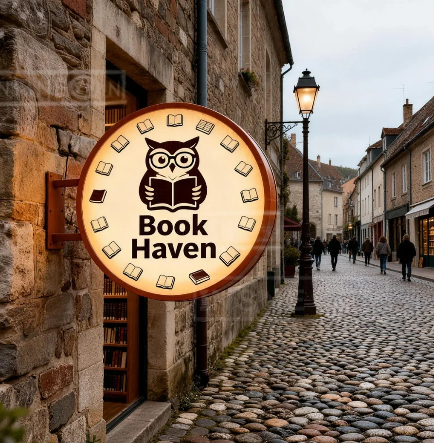 Round Custom Business Illuminated Personalized Lightbox LED Sign White Orange Box Advertising Double-sided Bookstore Signage
Round Custom Business Illuminated Personalized Lightbox LED Sign White Orange Box Advertising Double-sided Bookstore Signage