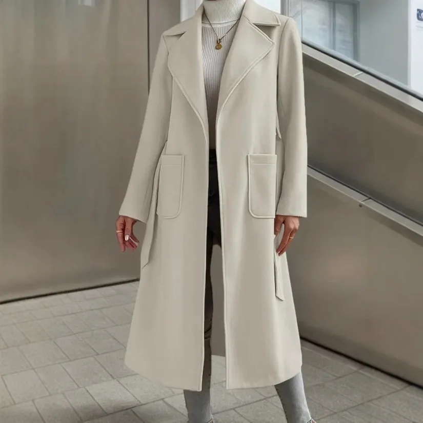 Новое осенне-зимнее женское длинное шерстяное пальто, элитные модные двусторонние кашемировые куртки с воротником с лацканами, женское повседневное пальто
Новое осенне-зимнее женское длинное шерстяное пальто, элитные модные двусторонние кашемировые куртки с воротником с лацканами, женское повседневное пальто