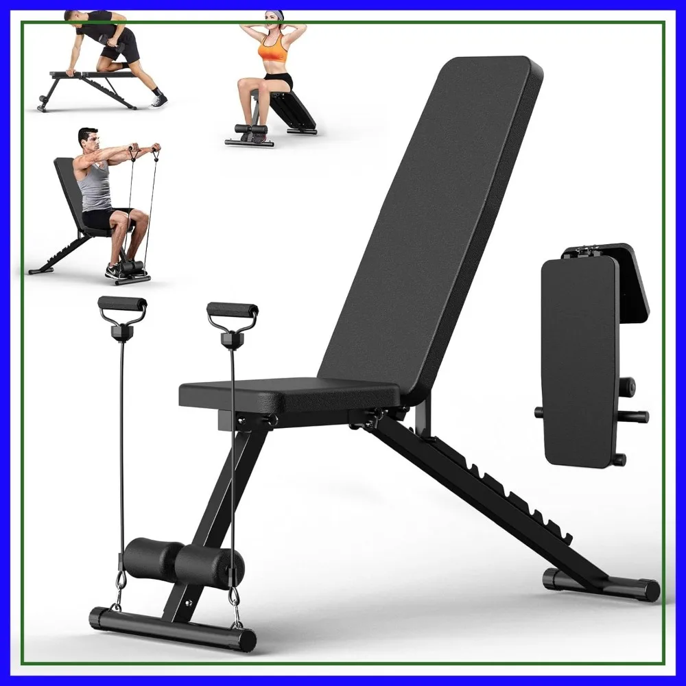 600LBS Adjustable Weight Bench for Home Gym, Incline Decline Flat, Foldable with Resistance Bands
600LBS Adjustable Weight Bench for Home Gym, Incline Decline Flat, Foldable with Resistance Bands