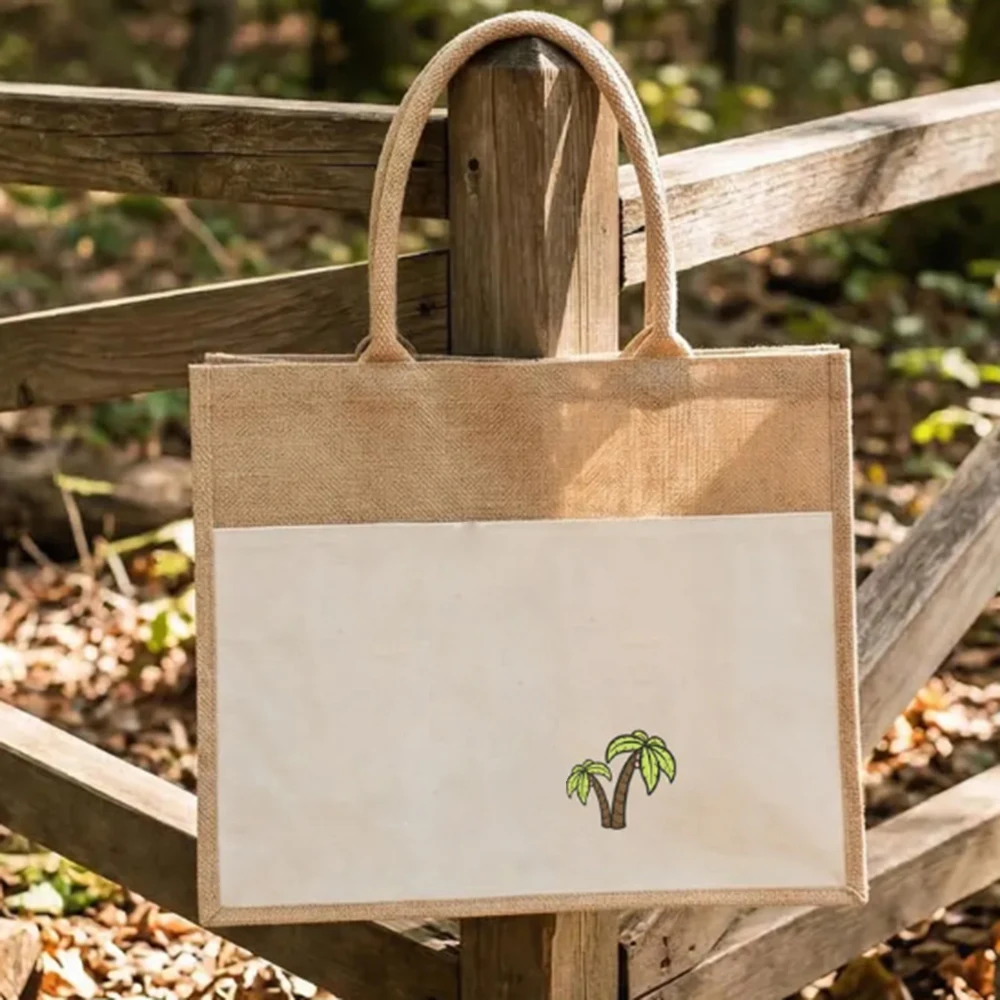 Durable Jute Tote Bag Custom Personalized Coconut Tree Printed Shoulder Bag Beach Travel Handbag Vacation Tour Gift
Durable Jute Tote Bag Custom Personalized Coconut Tree Printed Shoulder Bag Beach Travel Handbag Vacation Tour Gift
