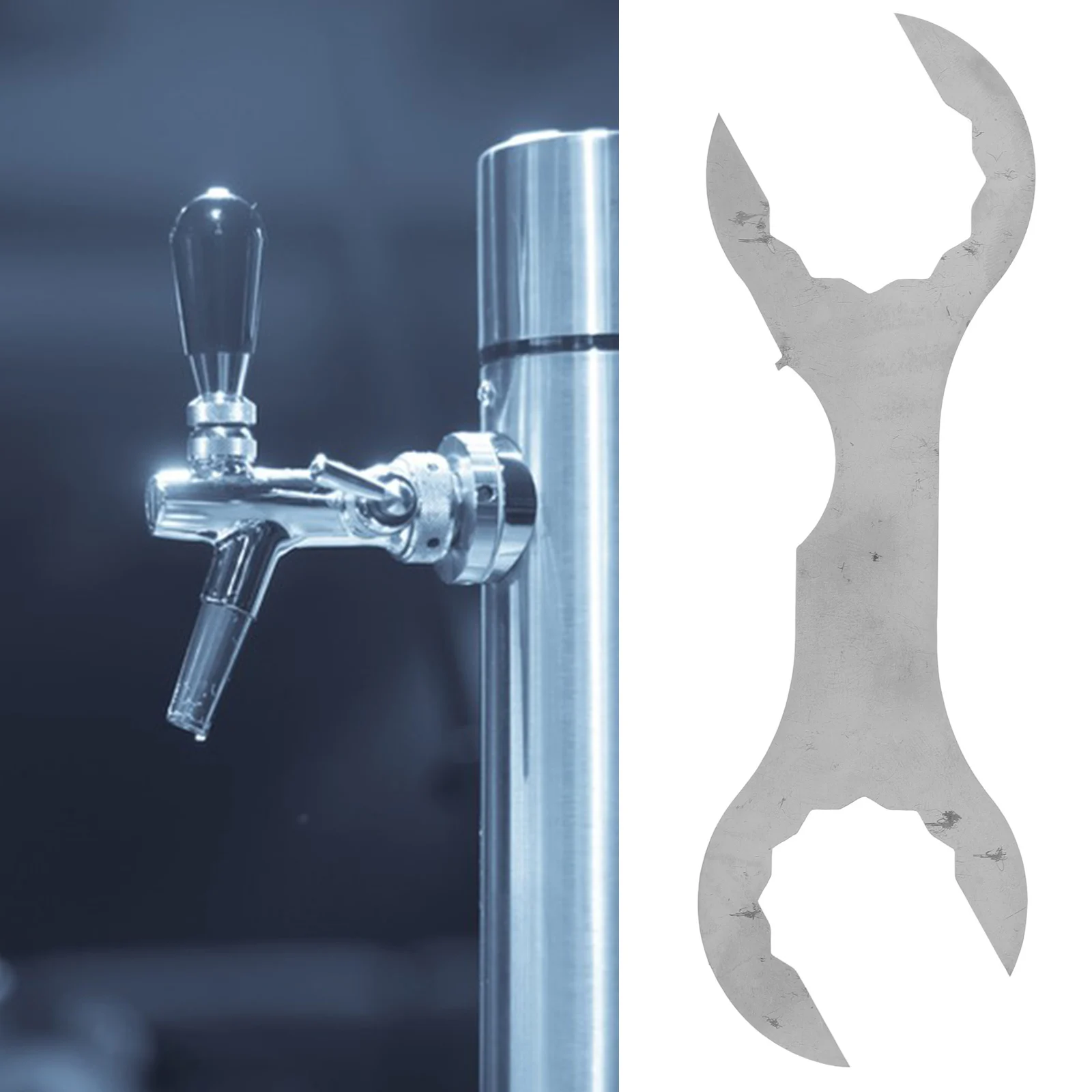 Beer Faucet Wrench Stainless Steel Multi-function Tool Spanner for Brewing Equipment Accessories Convenient Metal Wrench
Beer Faucet Wrench Stainless Steel Multi-function Tool Spanner for Brewing Equipment Accessories Convenient Metal Wrench