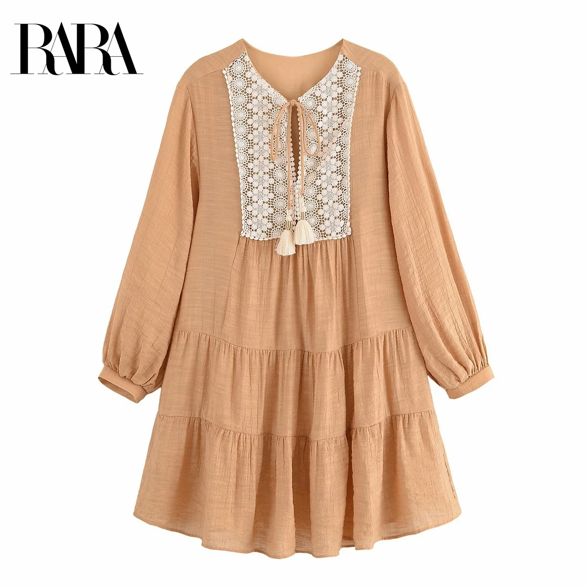 RARA Womens Chiffon Long Sleeve Mini Loose Dress with Embroidery and Hollow - Out Decoration for a Delicate and Fashionable
RARA Womens Chiffon Long Sleeve Mini Loose Dress with Embroidery and Hollow - Out Decoration for a Delicate and Fashionable