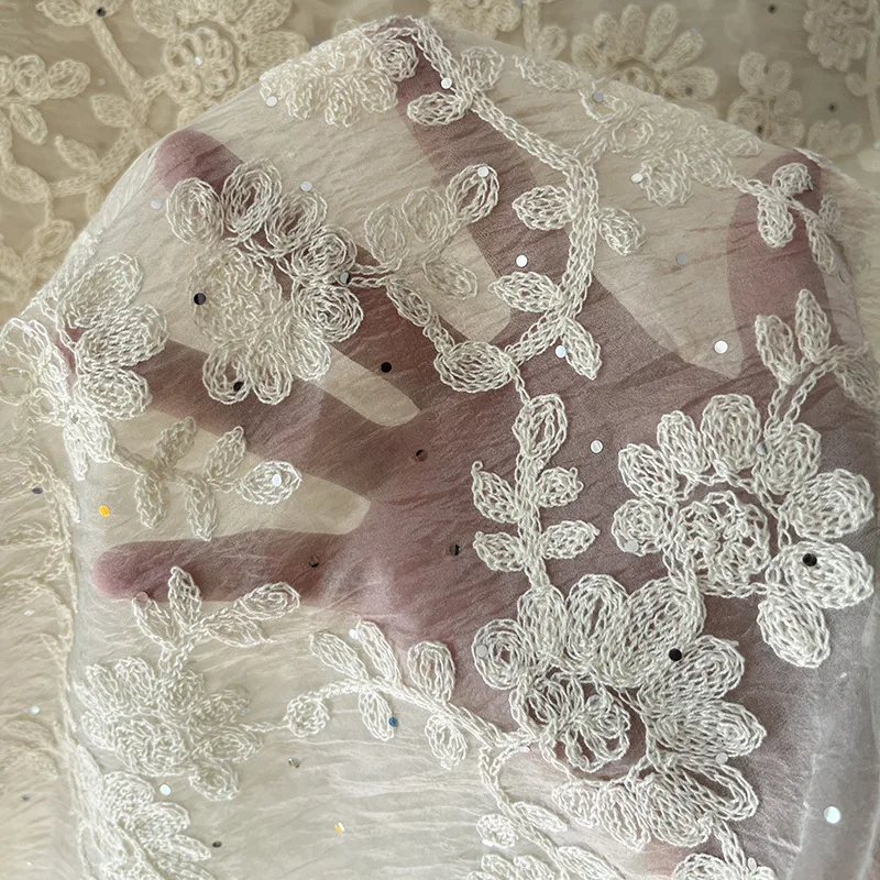 Glitter Sequin Lace Embroidered Floral Fabric 130cm Wide Wedding Bridal Dress Embellished Lace Fabric
Glitter Sequin Lace Embroidered Floral Fabric 130cm Wide Wedding Bridal Dress Embellished Lace Fabric