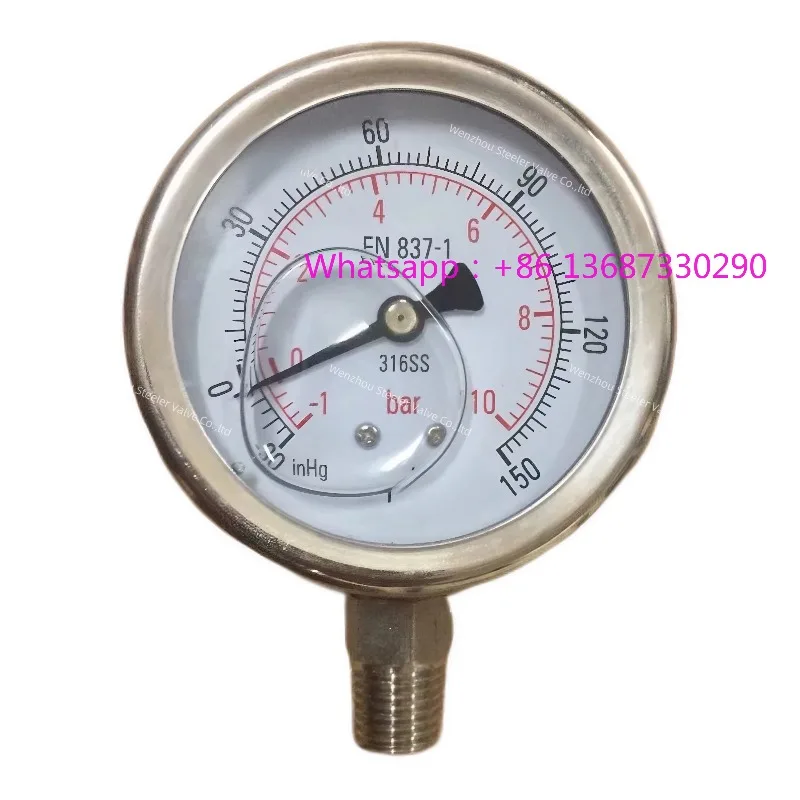1/4" NPT Thread -30 Inhg to 150 psi Compound Pressure Gauge
1/4" NPT Thread -30 Inhg to 150 psi Compound Pressure Gauge