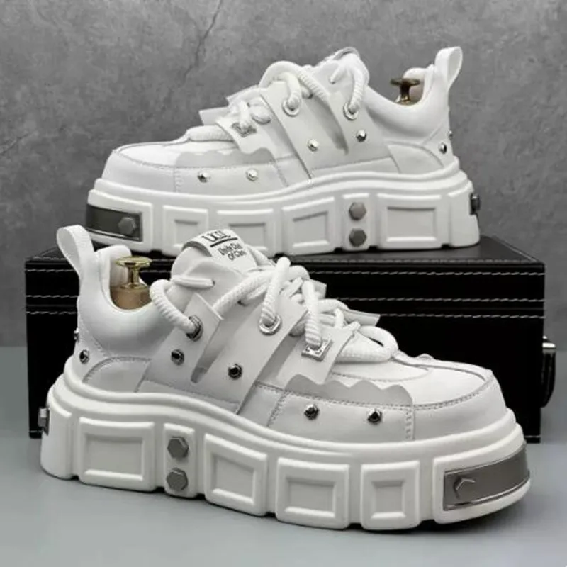 Fashion Men's Big Head Thick Sole Punk Shoes Trend Rivets Versatile Casual Shoe Punk Lace Up Skateboard Shoes Zapatillas Hombre
Fashion Men's Big Head Thick Sole Punk Shoes Trend Rivets Versatile Casual Shoe Punk Lace Up Skateboard Shoes Zapatillas Hombre