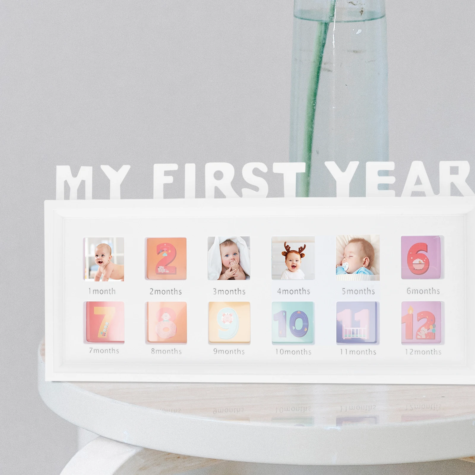Children's Growth Photo Baby Milestone Picture Frame for 12 Months Infant First Year Memory Frame Clip Style Cardboard
Children's Growth Photo Baby Milestone Picture Frame for 12 Months Infant First Year Memory Frame Clip Style Cardboard